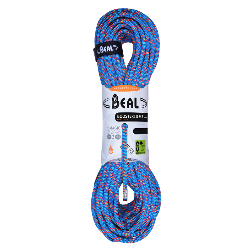 Lina dynamiczna Booster 9,7mm (różne wersje) Niebieski 70 m Dry Cover