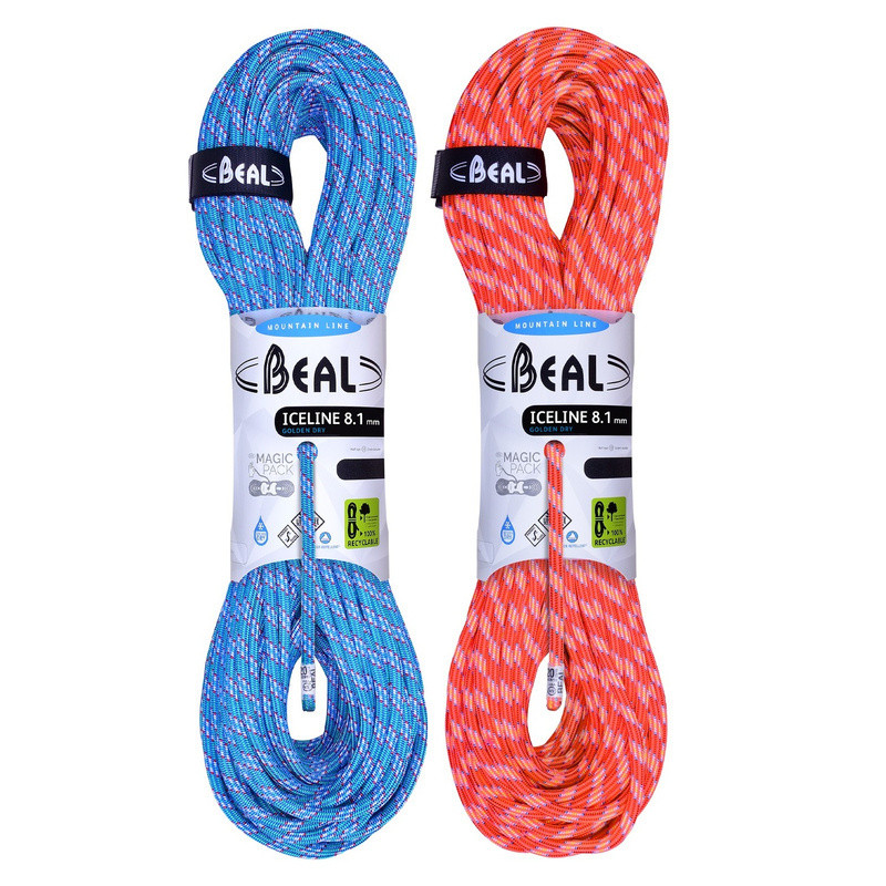 Lina dynamiczna Ice Line Unicore 8,1mm (różne wersje) Pomarańczowy Golden Dry 2 x 50 m